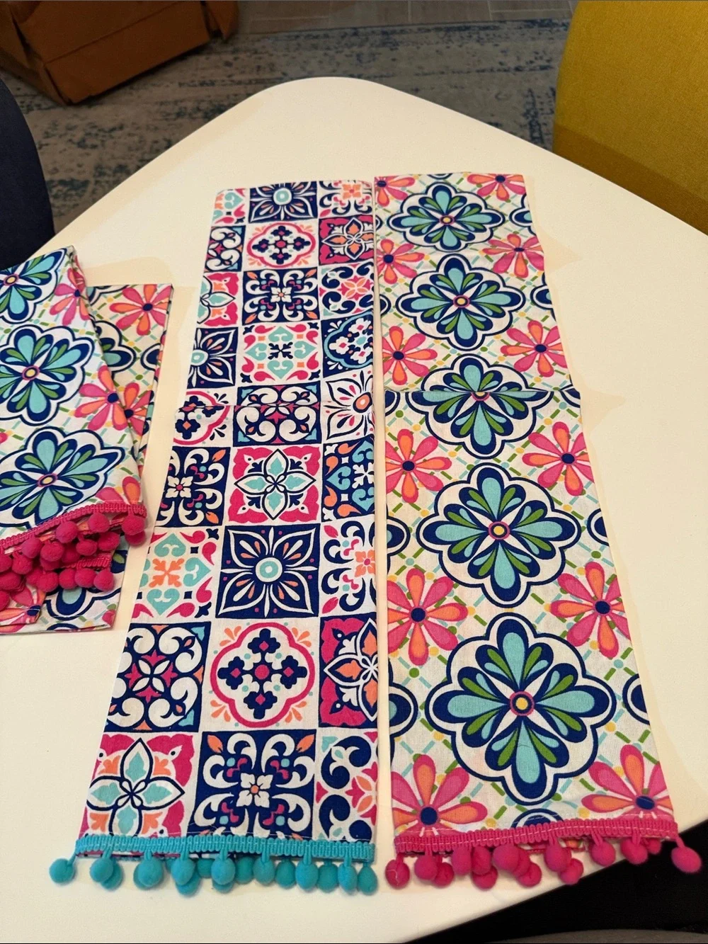 4 Ritz cotton colorful floral tea towels